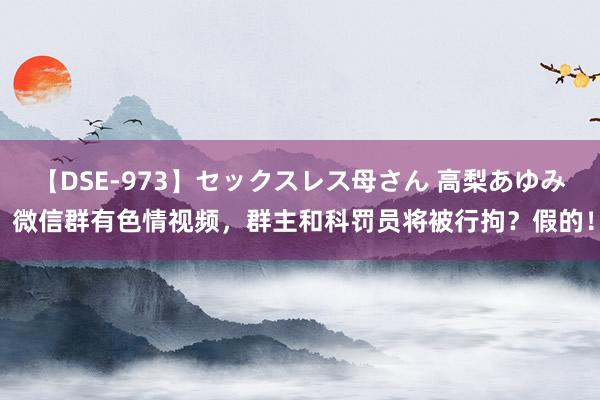 【DSE-973】セックスレス母さん 高梨あゆみ 微信群有色情视频，群主和科罚员将被行拘？假的！