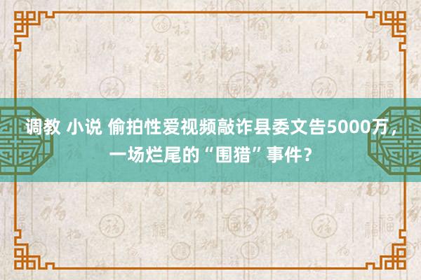 调教 小说 偷拍性爱视频敲诈县委文告5000万，一场烂尾的“围猎”事件？