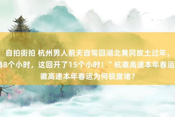 自拍街拍 杭州男人前天自驾回湖北黄冈故土过年，“前几年只消8个小时，这回开了15个小时！”杭徽高速本年春运为何极度堵？