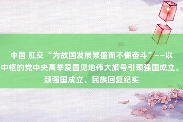 中国 肛交 “为故国发展繁盛而不懈奋斗”——以习近平同道为中枢的党中央高举爱国见地伟大旗号引颈强国成立、民族回复纪实