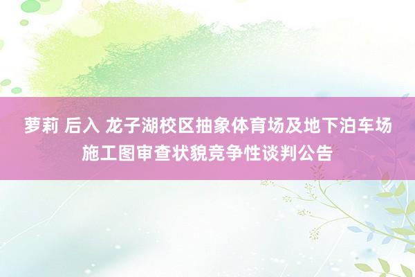 萝莉 后入 龙子湖校区抽象体育场及地下泊车场施工图审查状貌竞争性谈判公告