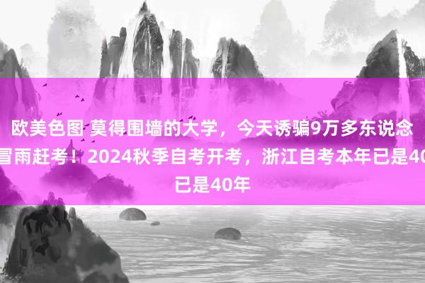 欧美色图 莫得围墙的大学，今天诱骗9万多东说念主冒雨赶考！2024秋季自考开考，浙江自考本年已是40年